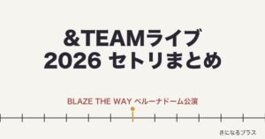 &TEAMライブ2026セトリまとめ！BLAZE THE WAY