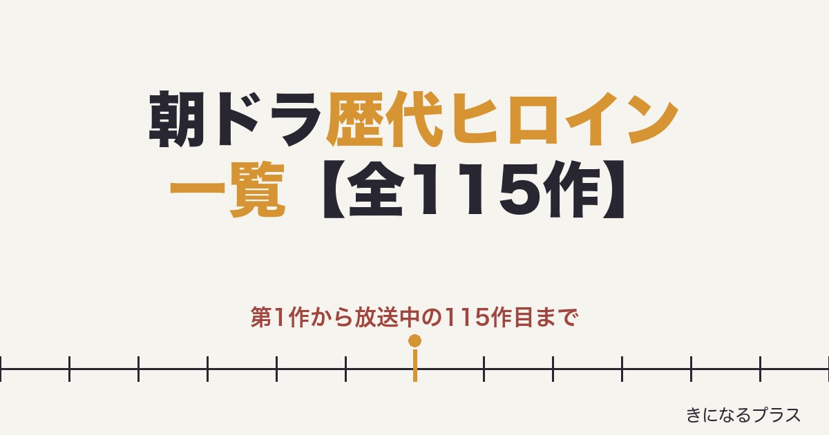 朝ドラ歴代ヒロイン一覧｜全115作の主演女優と最近の作品まで
