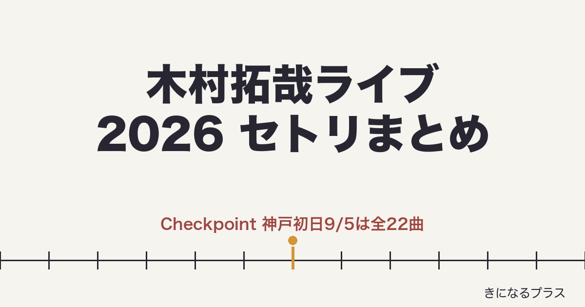 木村拓哉ライブ2026セトリまとめ！Checkpoint