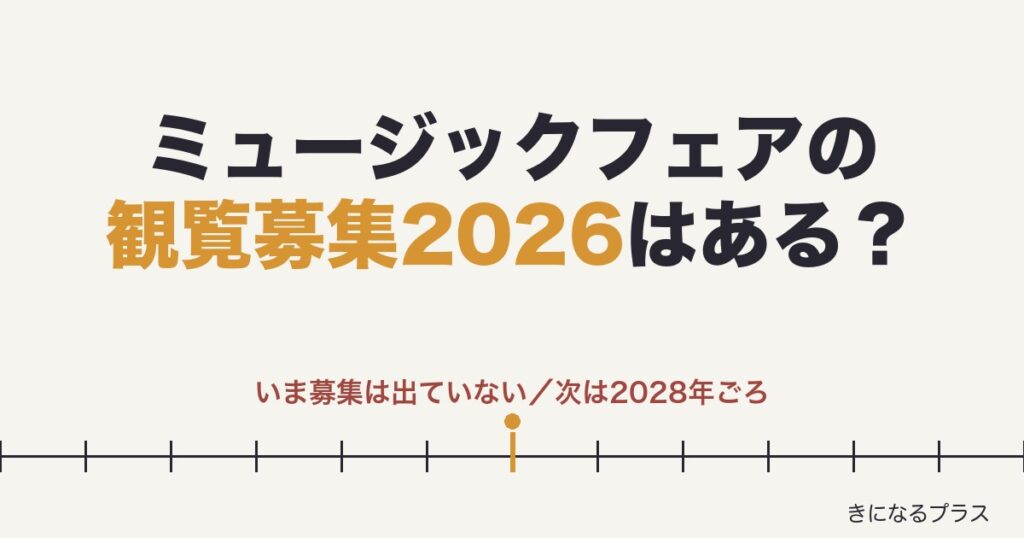 ミュージックフェア観覧募集2026はある？申し込み方法と倍率も