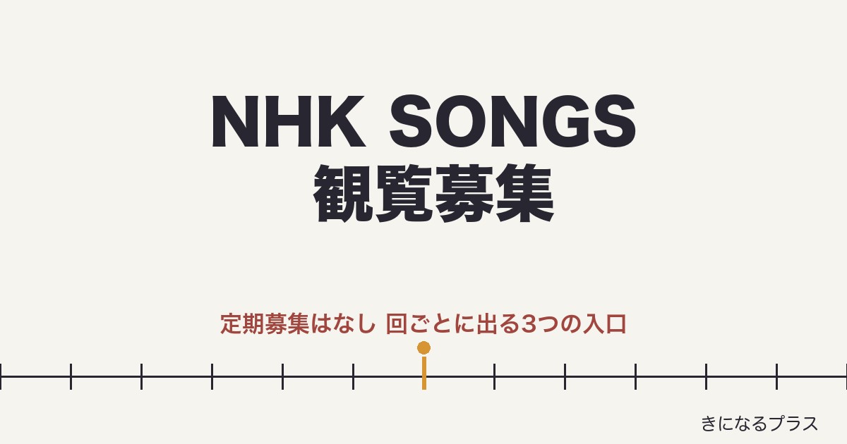 NHK SONGSの観覧募集はある？申し込み方法と倍率・レポも