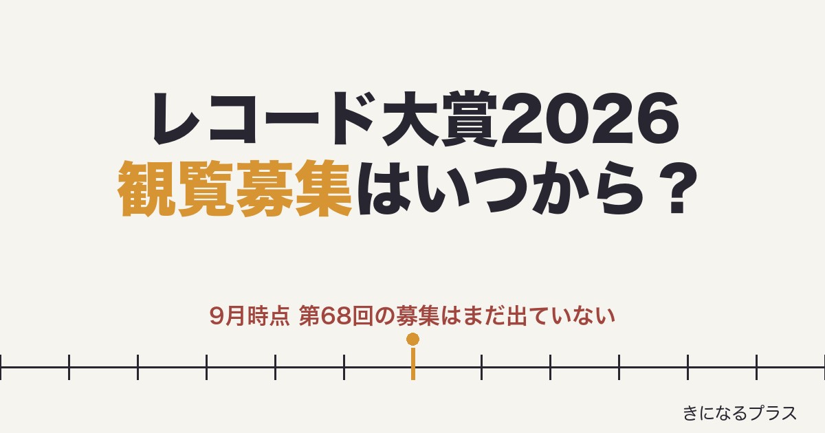 レコード大賞2026観覧募集はいつから?申し込み方法と倍率も!