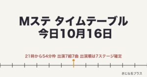 Mステタイムテーブル今日10月16日は何時から？出演順・歌唱曲・見逃し配信