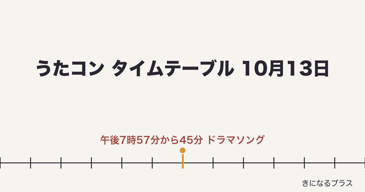 うたコンタイムテーブル10月13日の曲と出演順|見逃し配信はいつまで